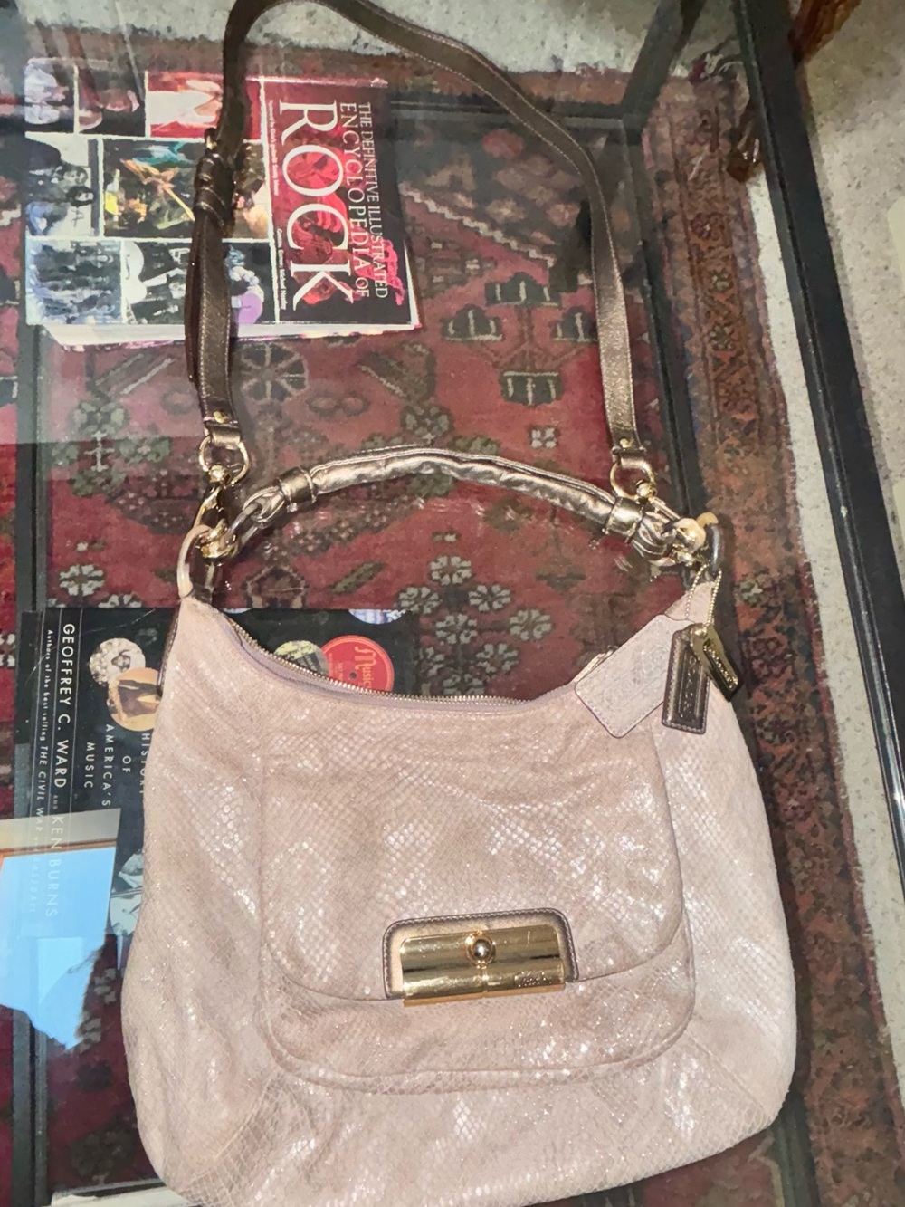 ✨ Authentic Coach Kristin Metallic Python Embossed Hobo Bag ✨